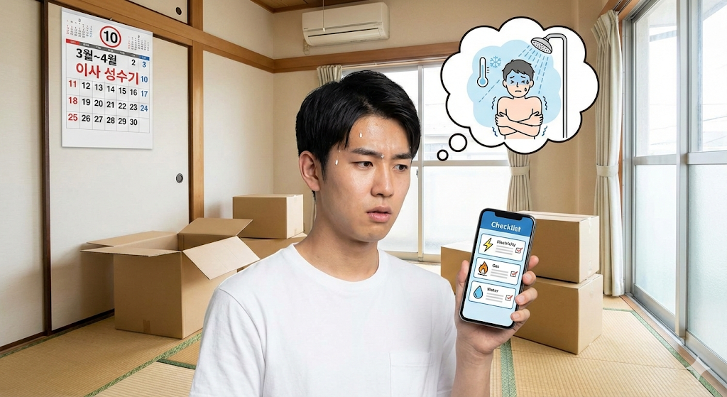 일본 이사 가스전기 신청