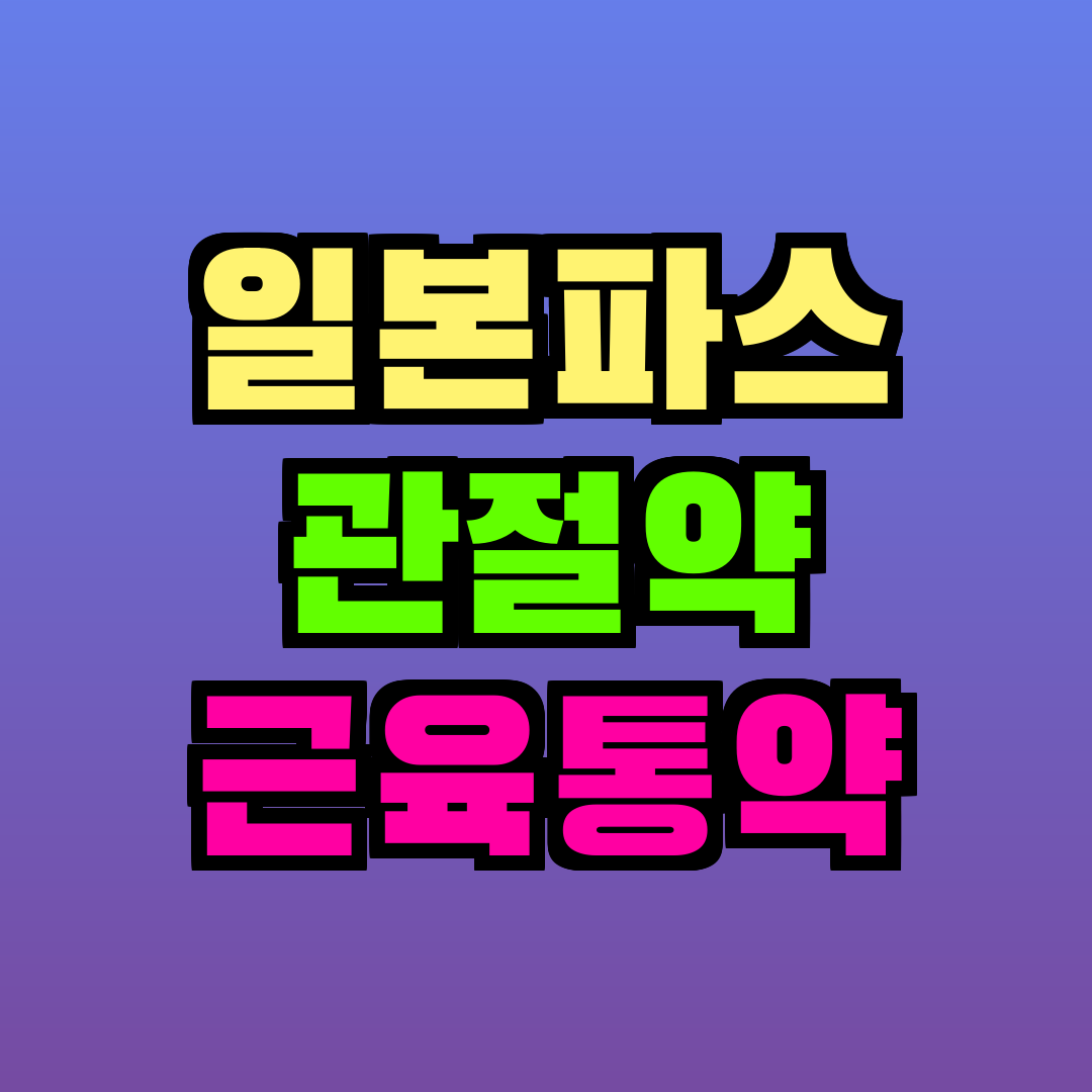 일본파스 관절약 근육통약