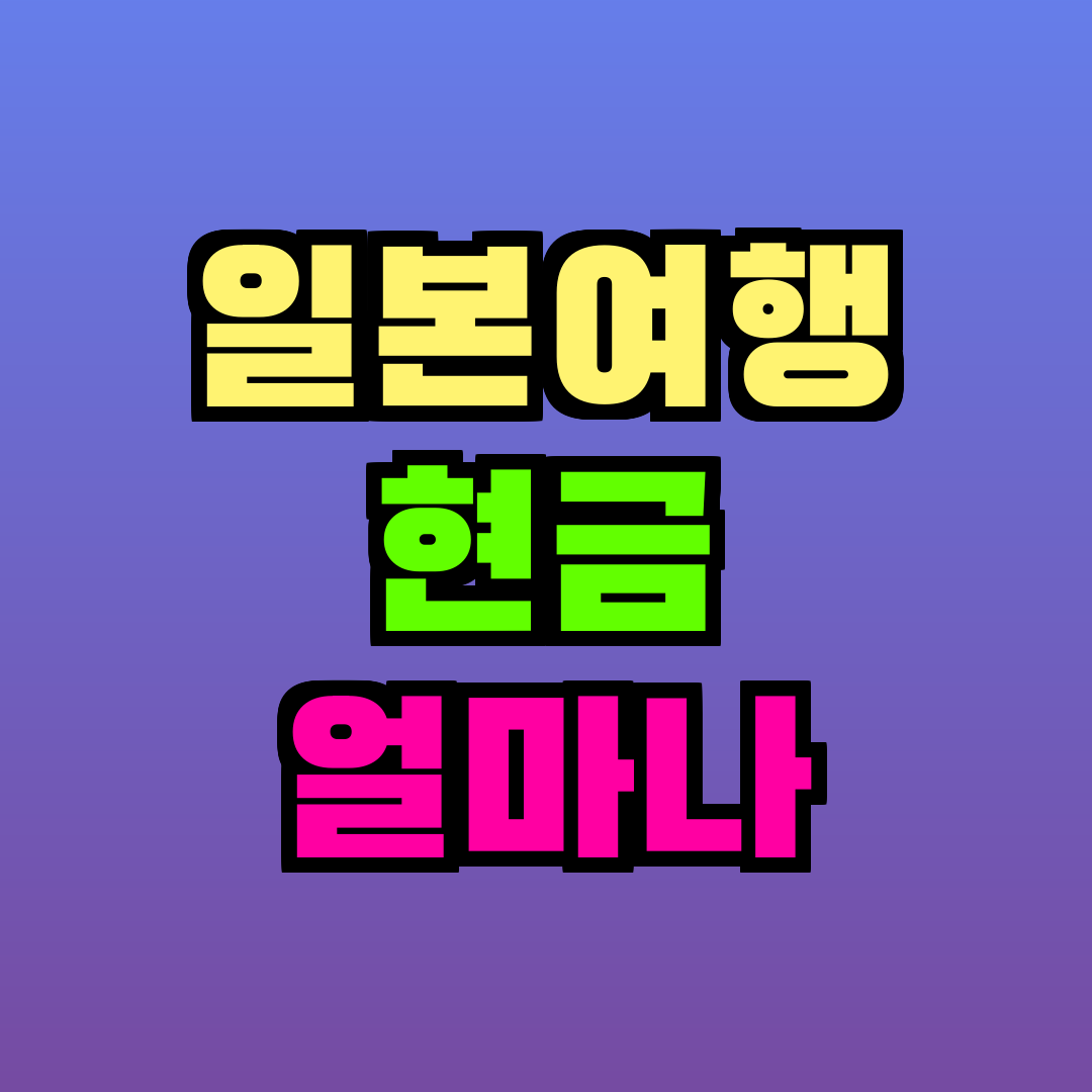 일본여행 현금 얼마나