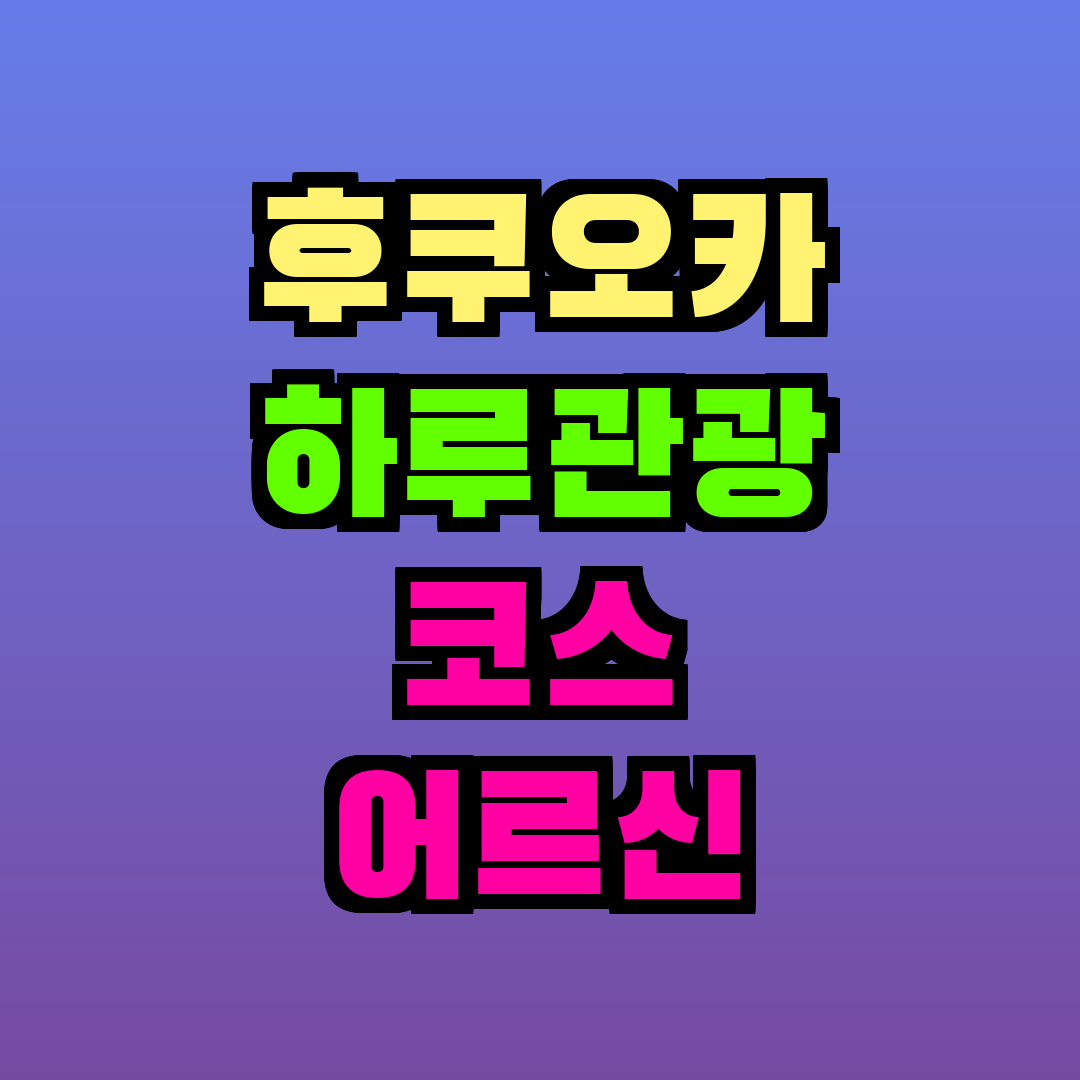 후쿠오카 하루관광 코스 어르신