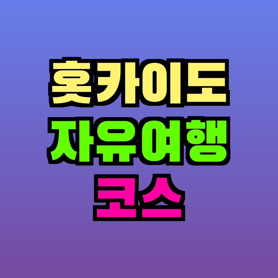 홋카이도 자유여행 코스