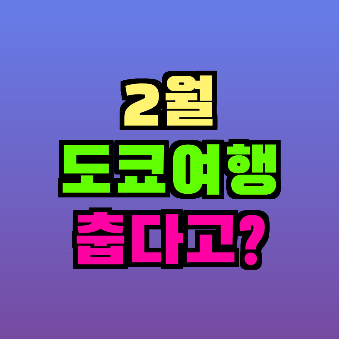 2월 도쿄여행 춥다고?
