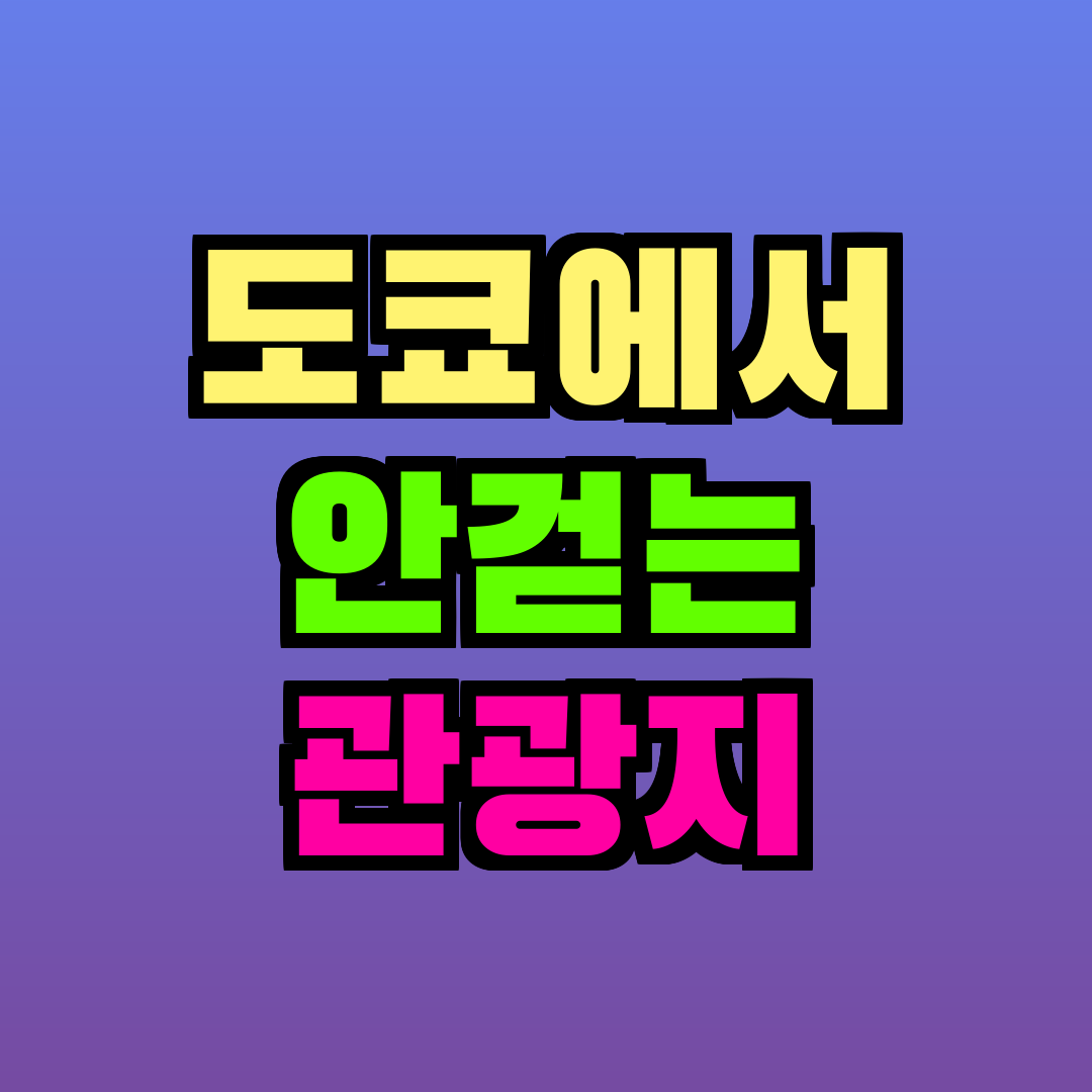 도쿄에서 안걷는 관광지