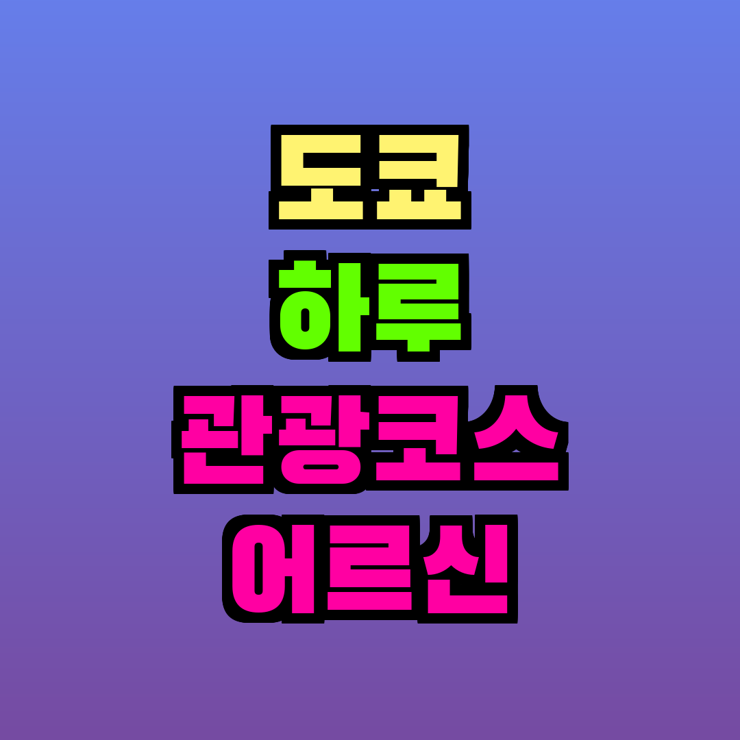 도쿄 하루 관광코스 어르신