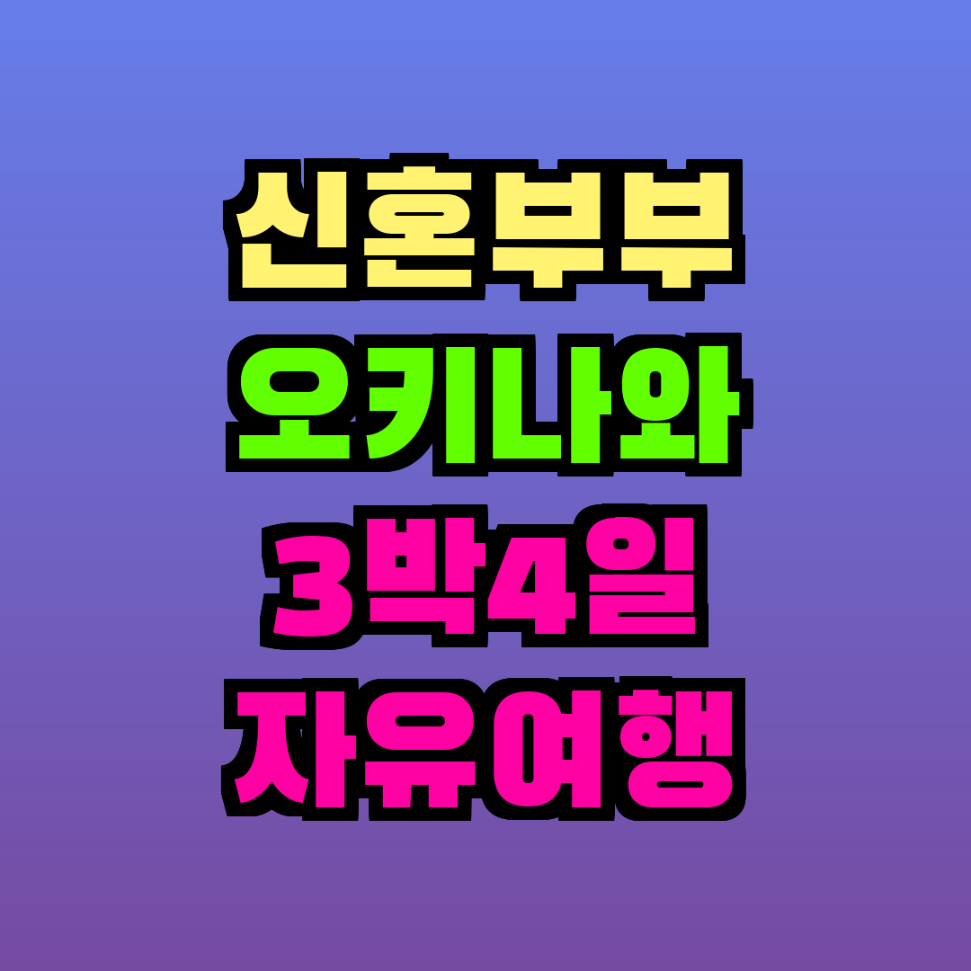신혼부부 오키나와 3박4일 자유여행