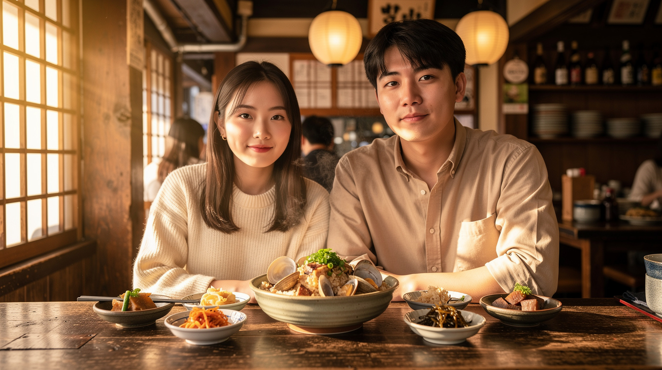 몬젠나카초 대표 향토 음식 후카가와메시와 아이 메뉴