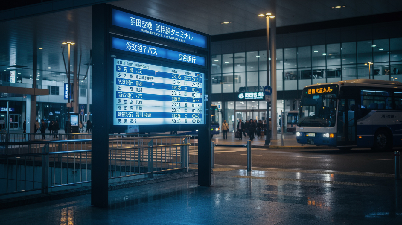 하네다 공항 심야버스 노선별 상세 운행 정보