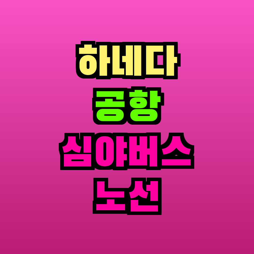 하네다 공항 심야버스 노선