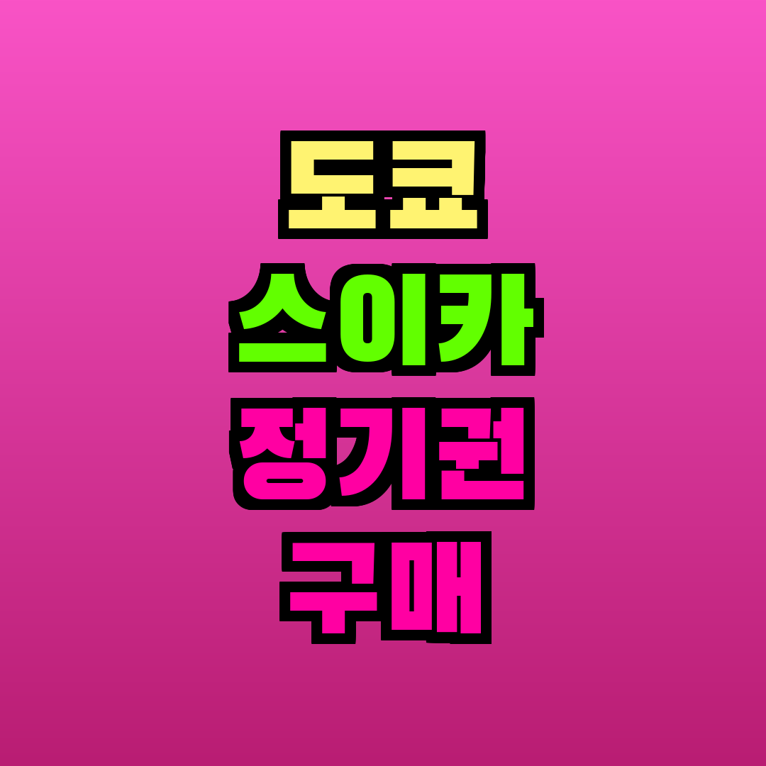 도쿄 스이카 정기권 구매