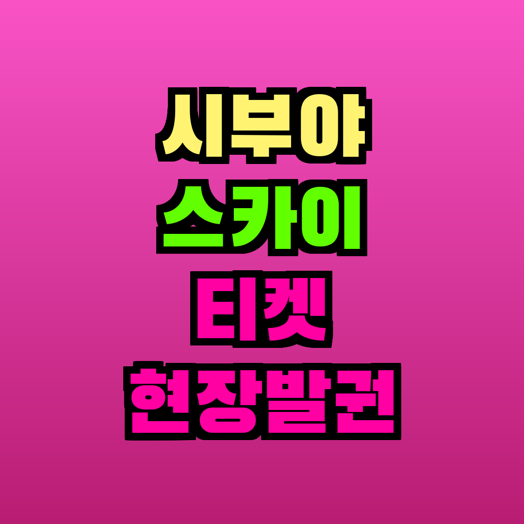 시부야 스카이 티켓 현장발권