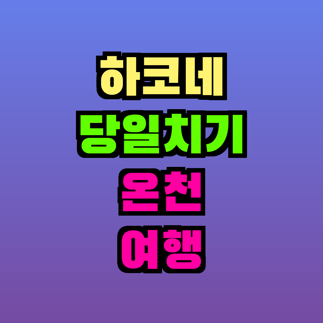 하코네 당일치기 온천 여행