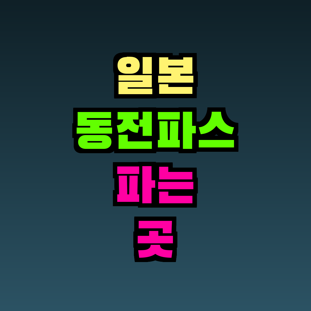 일본 동전파스 파는 곳