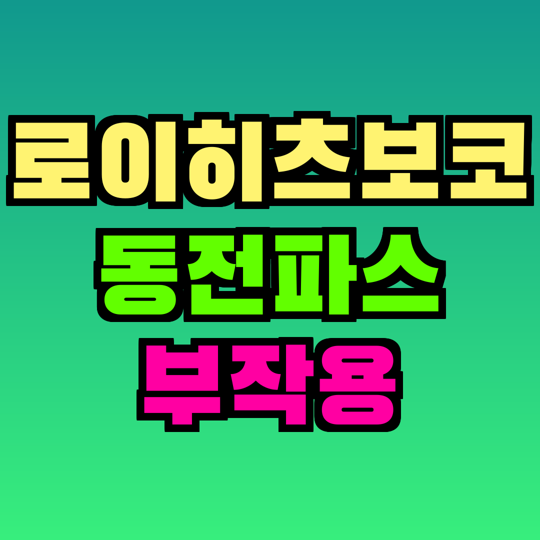 로이히츠보코 동전파스 부작용