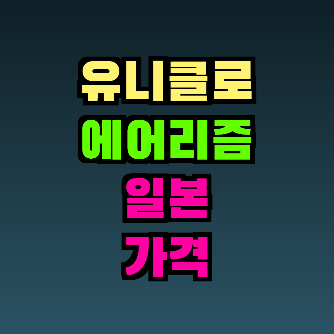 유니클로 에어리즘 일본 가격