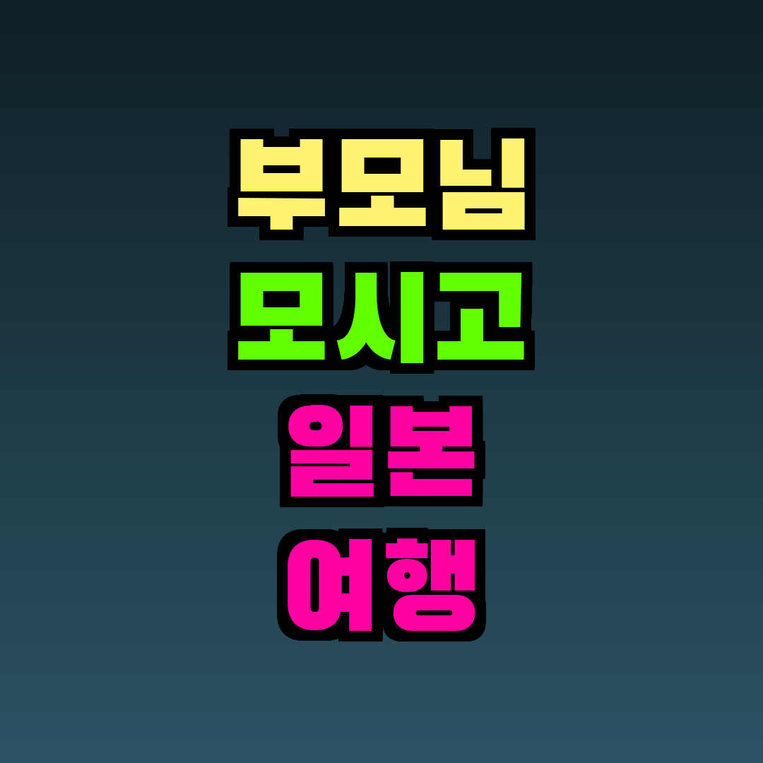 부모님 모시고 일본 여행