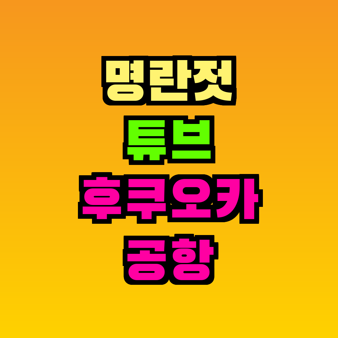 명란젓 튜브 후쿠오카 공항