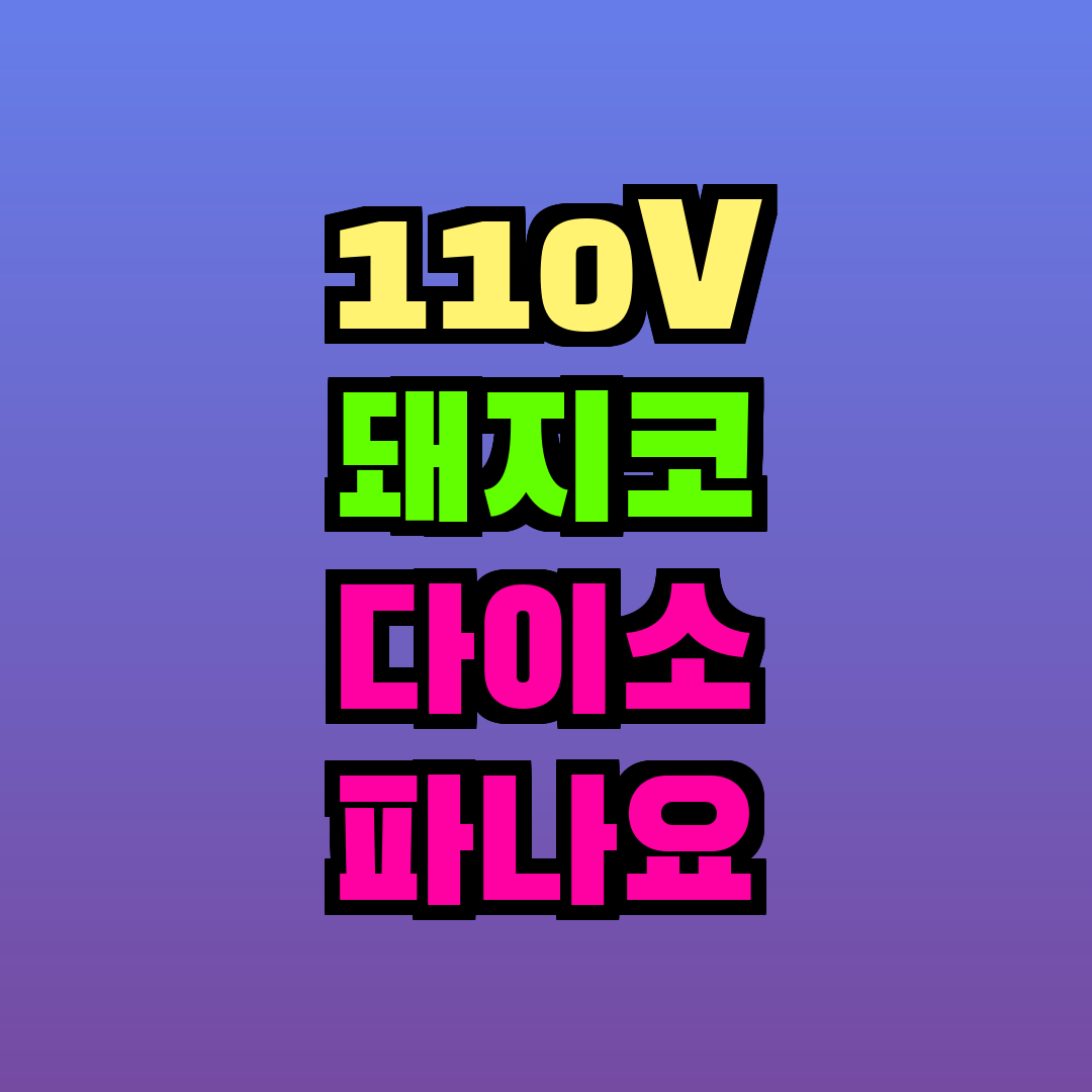 110V 돼지코 다이소 파나요