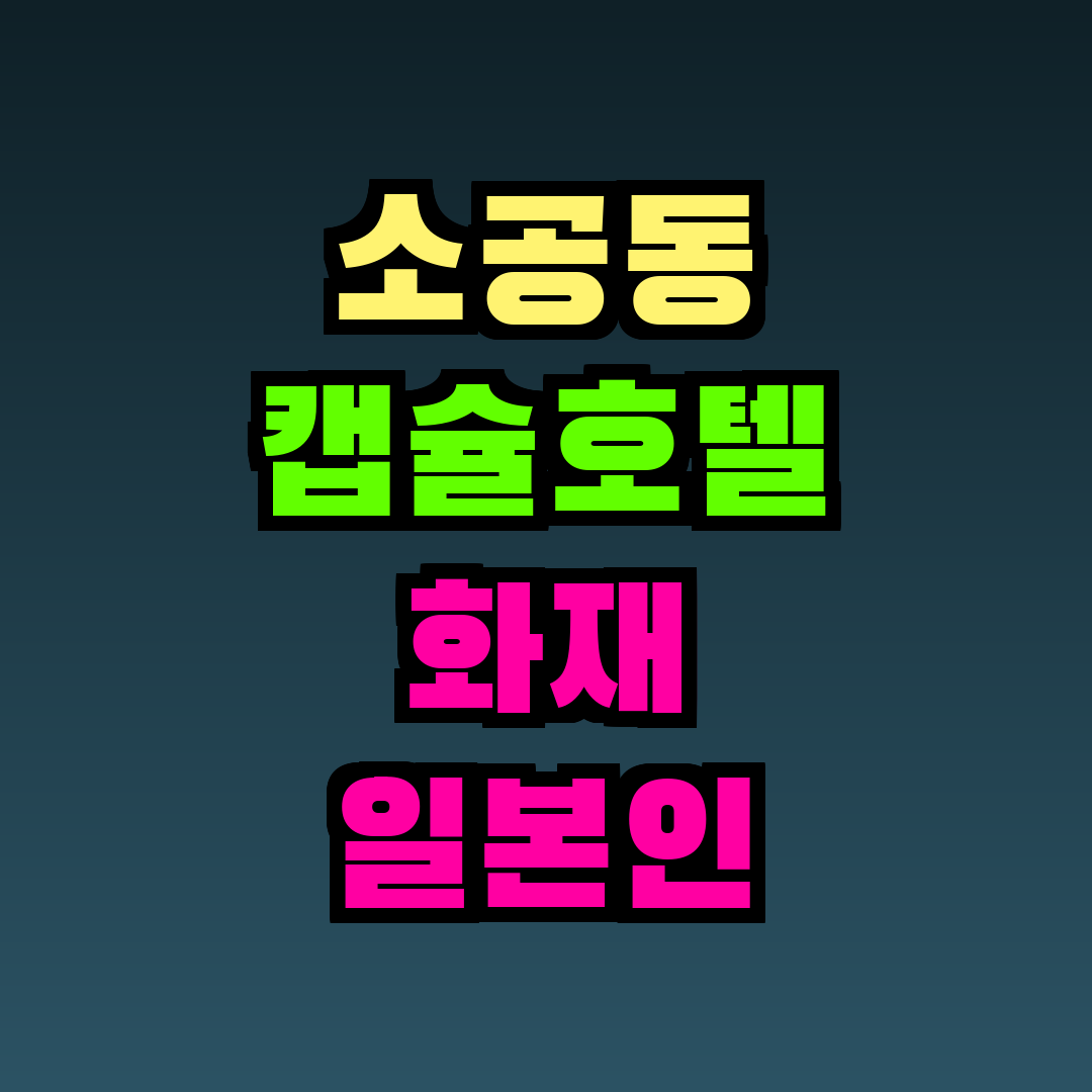 소공동 캡슐호텔 화재 일본인 사망 사고 원인