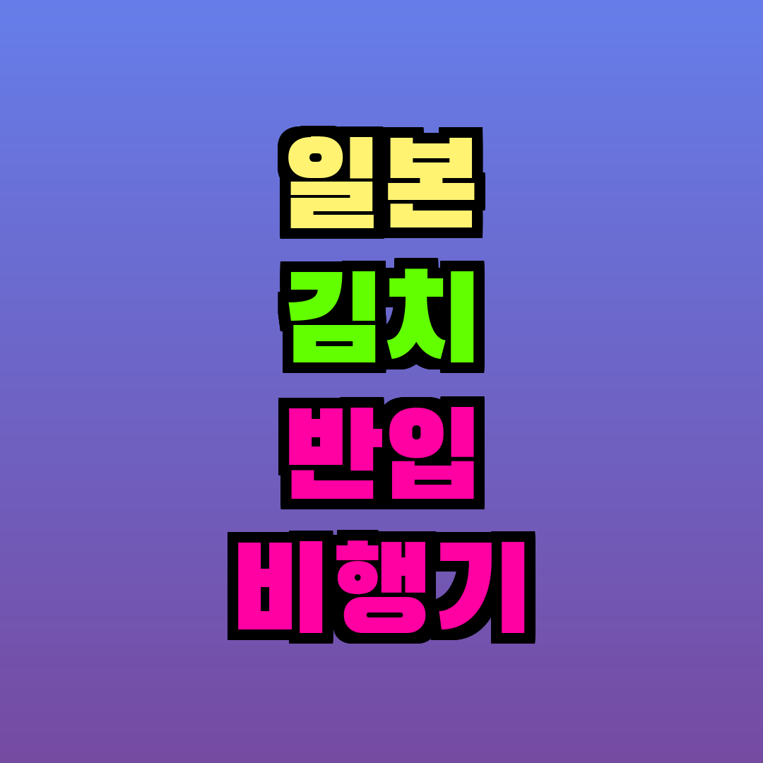 일본 김치 반입 비행기 수하물