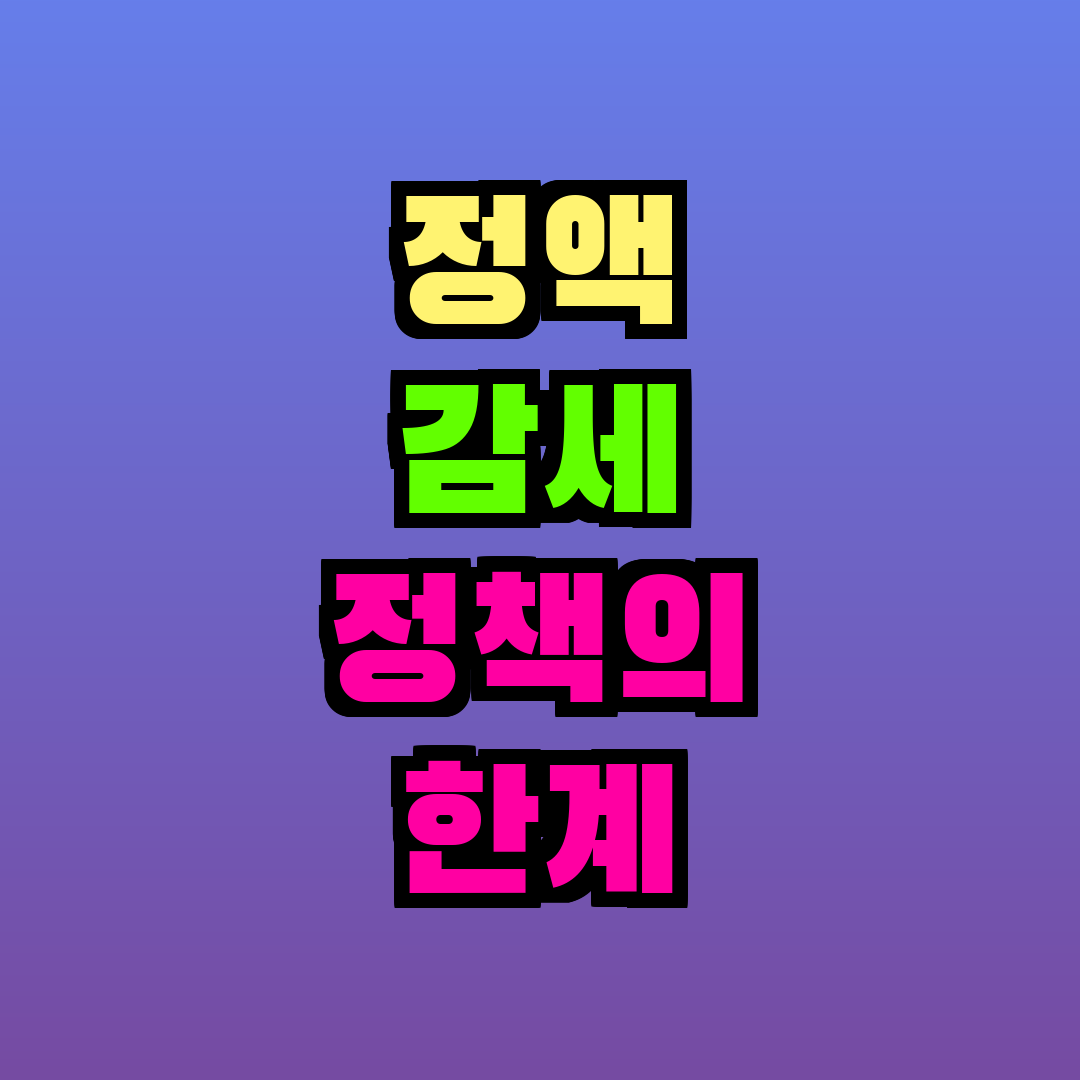 정액 감세 정책의 한계