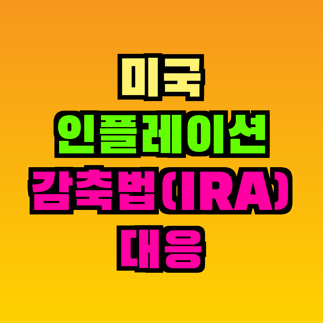 미국 인플레이션 감축법(IRA) 대응