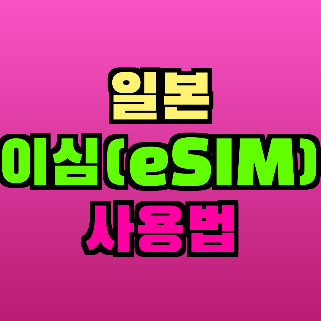 일본 이심(eSIM) 사용법