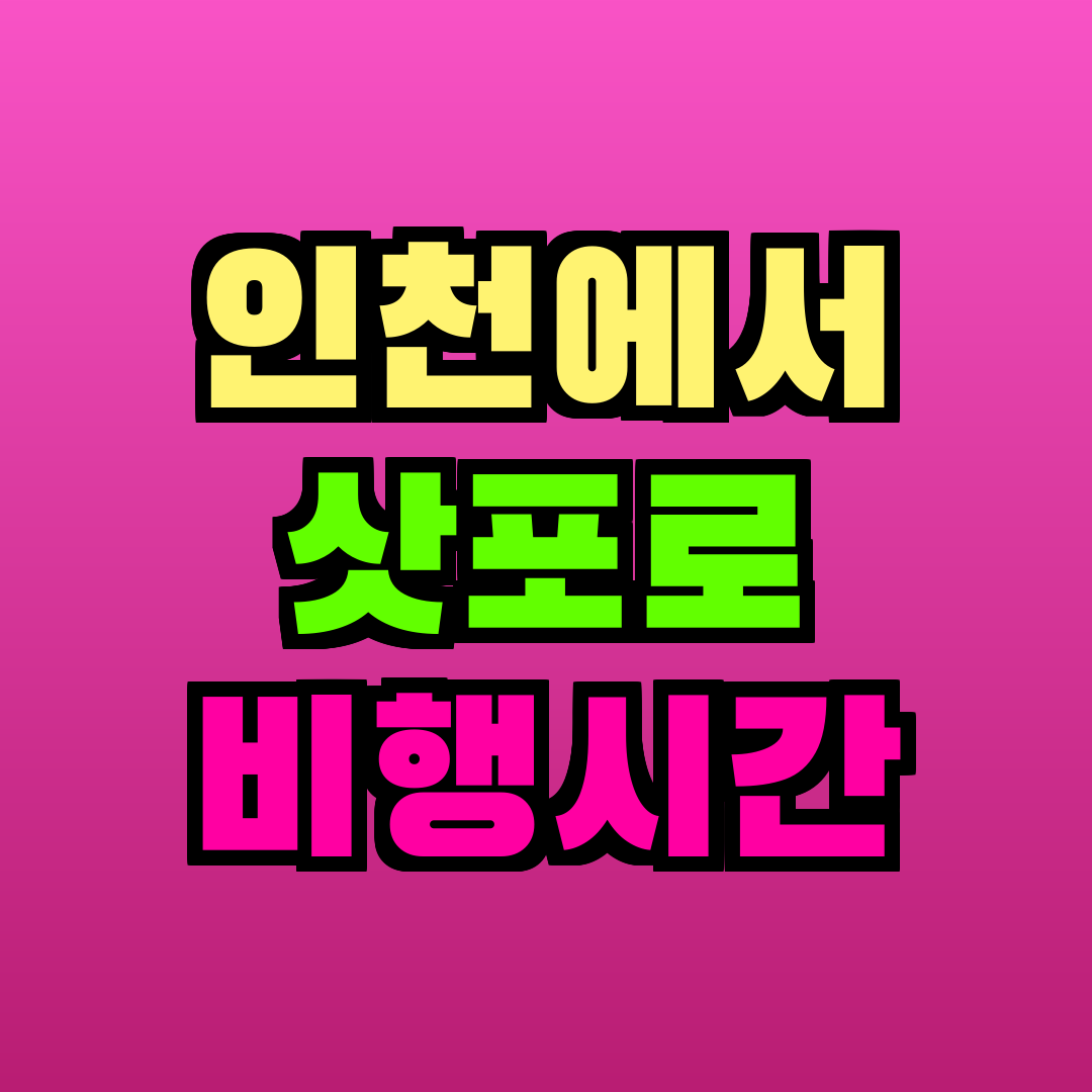 인천에서 삿포로 비행시간