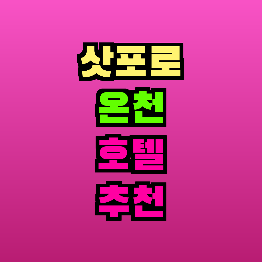 삿포로 온천 호텔 추천