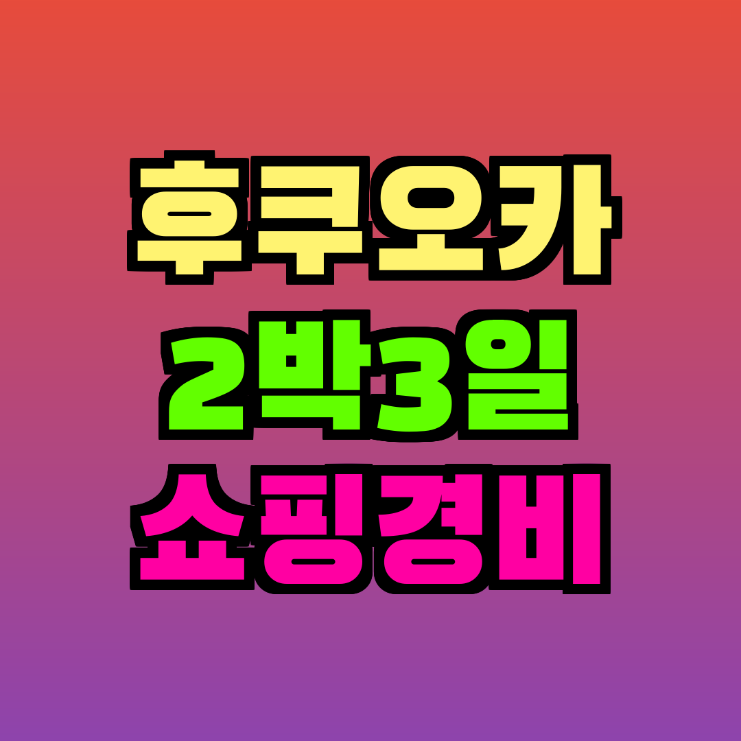후쿠오카 2박3일 쇼핑 경비
