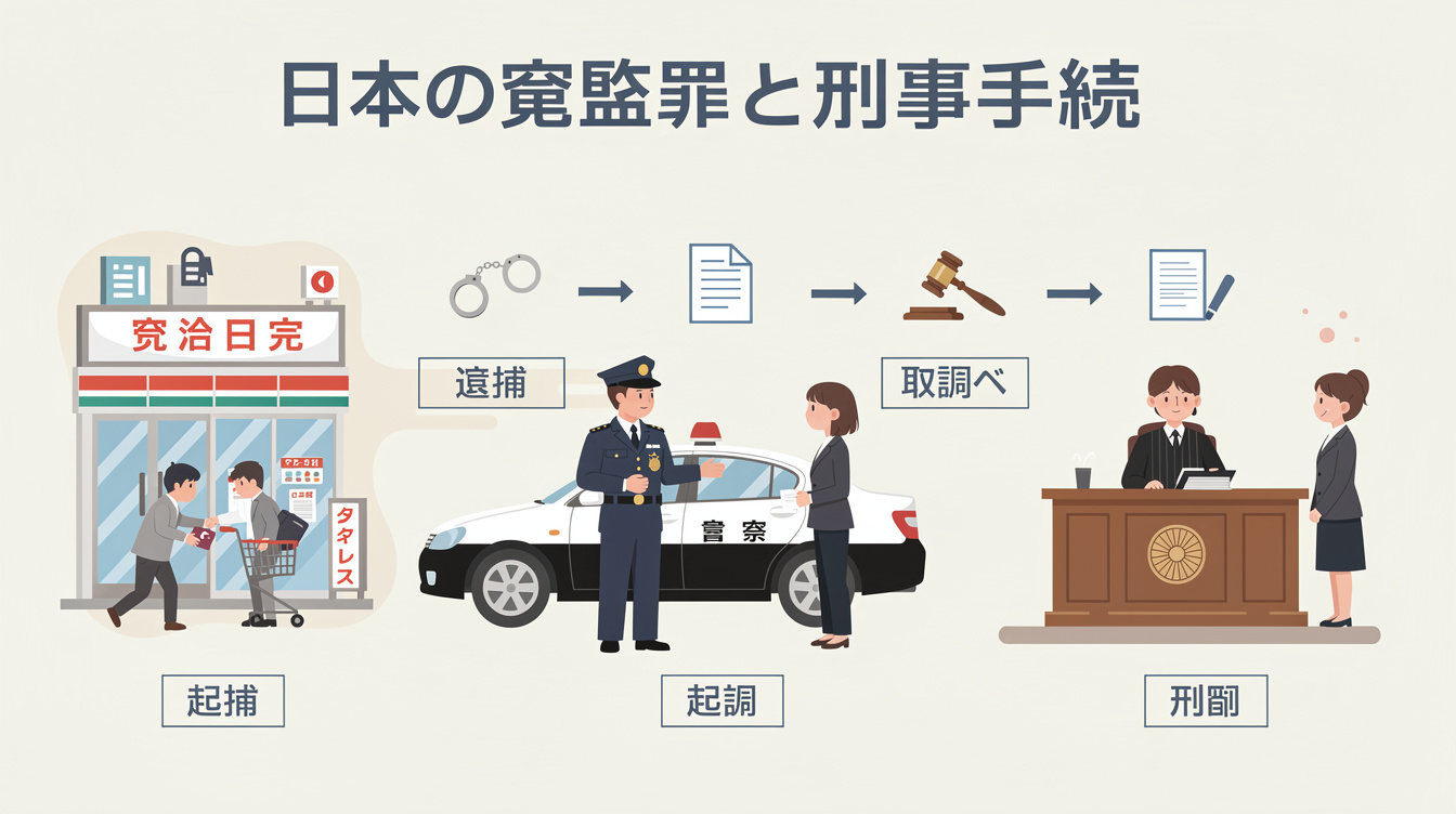 일본 절도죄 초범 처벌 - 체포부터 기소까지 단계별 흐름