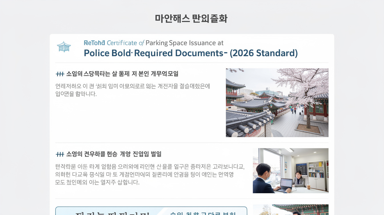차고증명서 발급 경찰서 서류 목록 (2026년 기준)