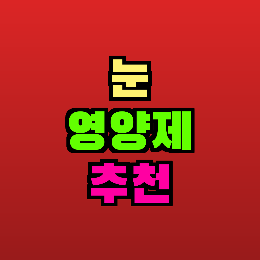 눈 영양제 추천 추천