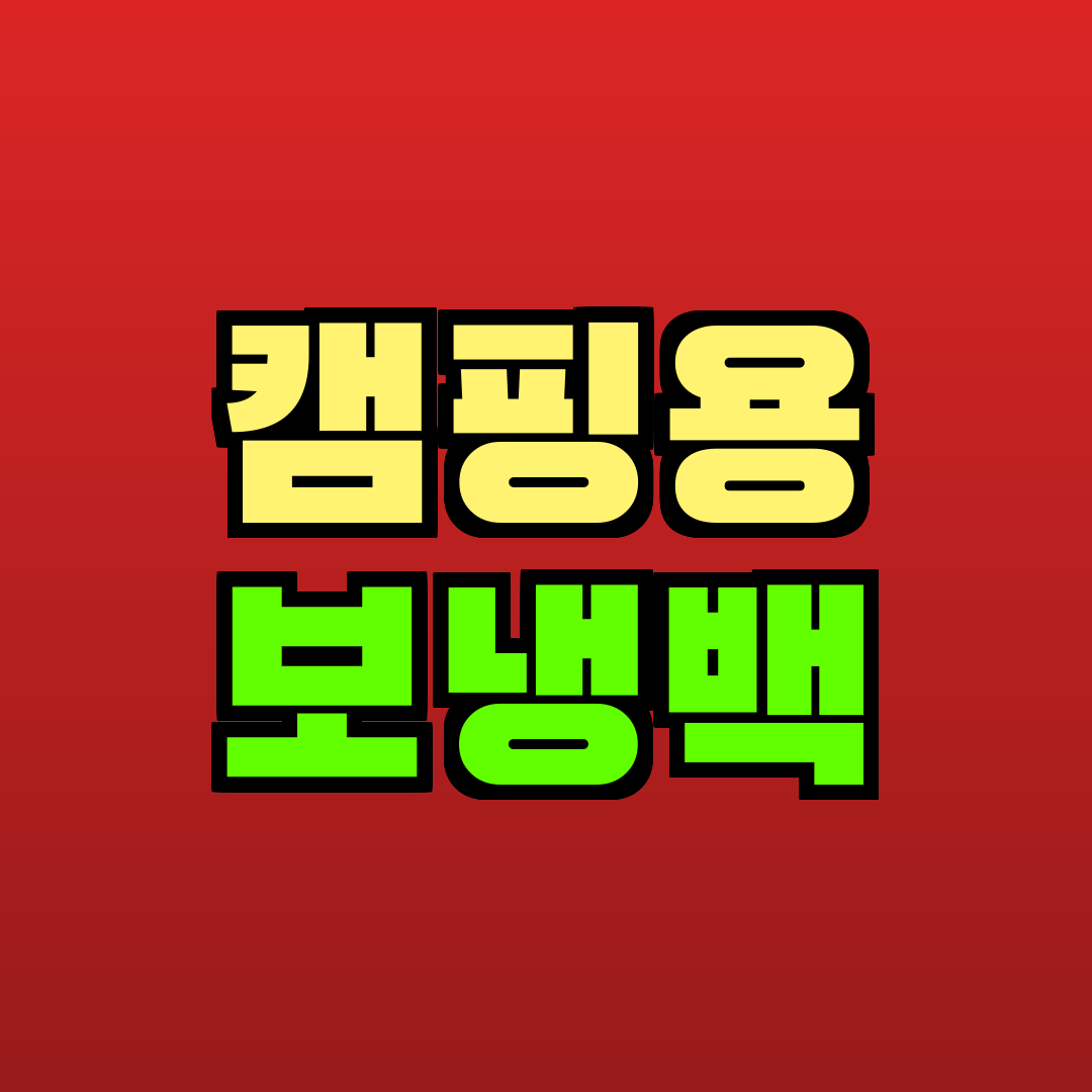 캠핑용 보냉백 추천