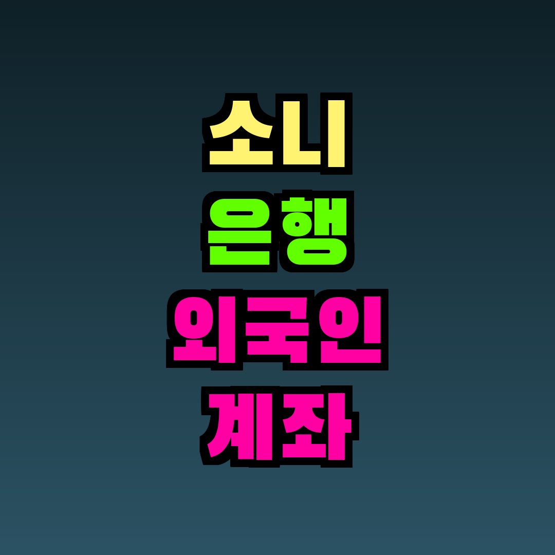 소니 은행 외국인 계좌