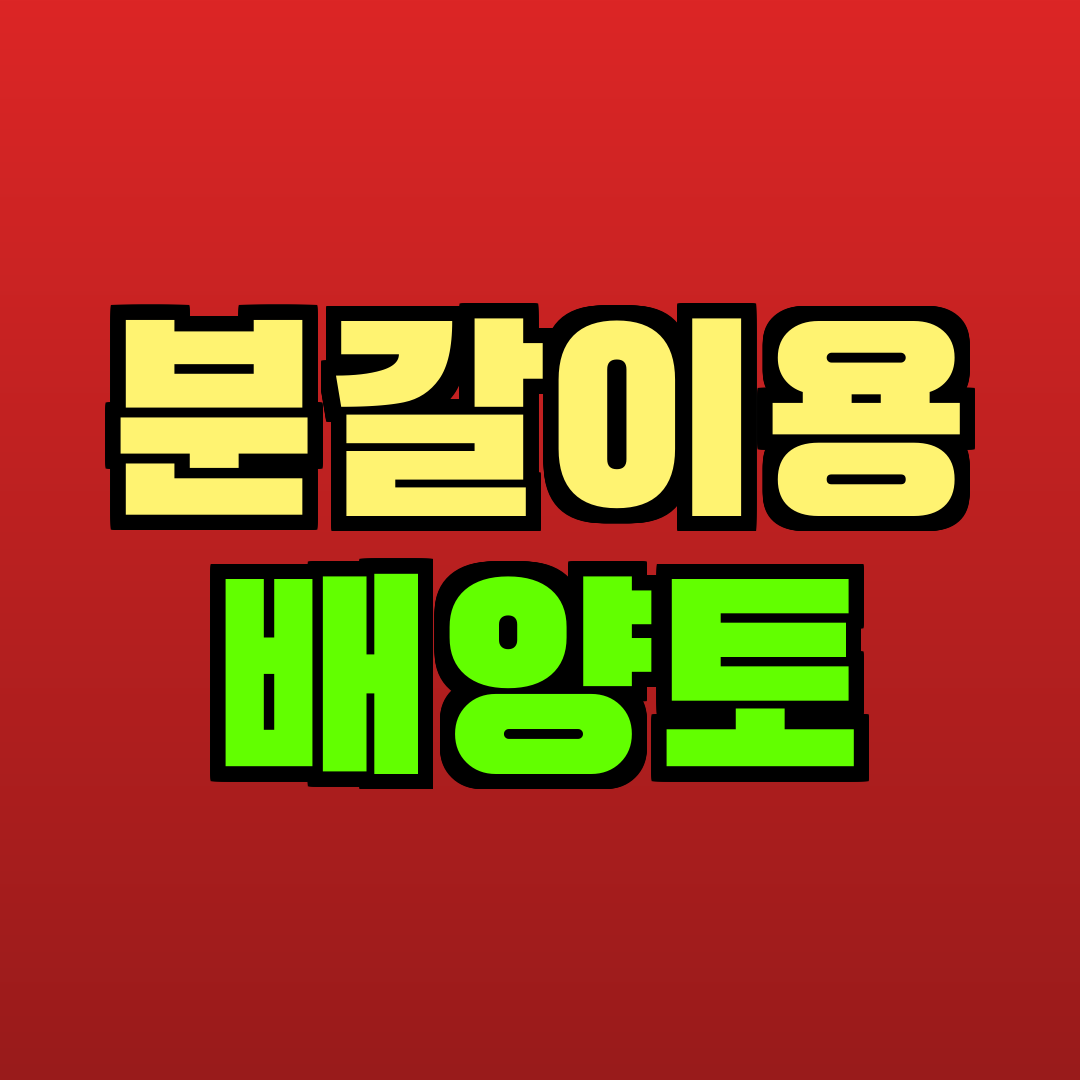 분갈이용 배양토 추천