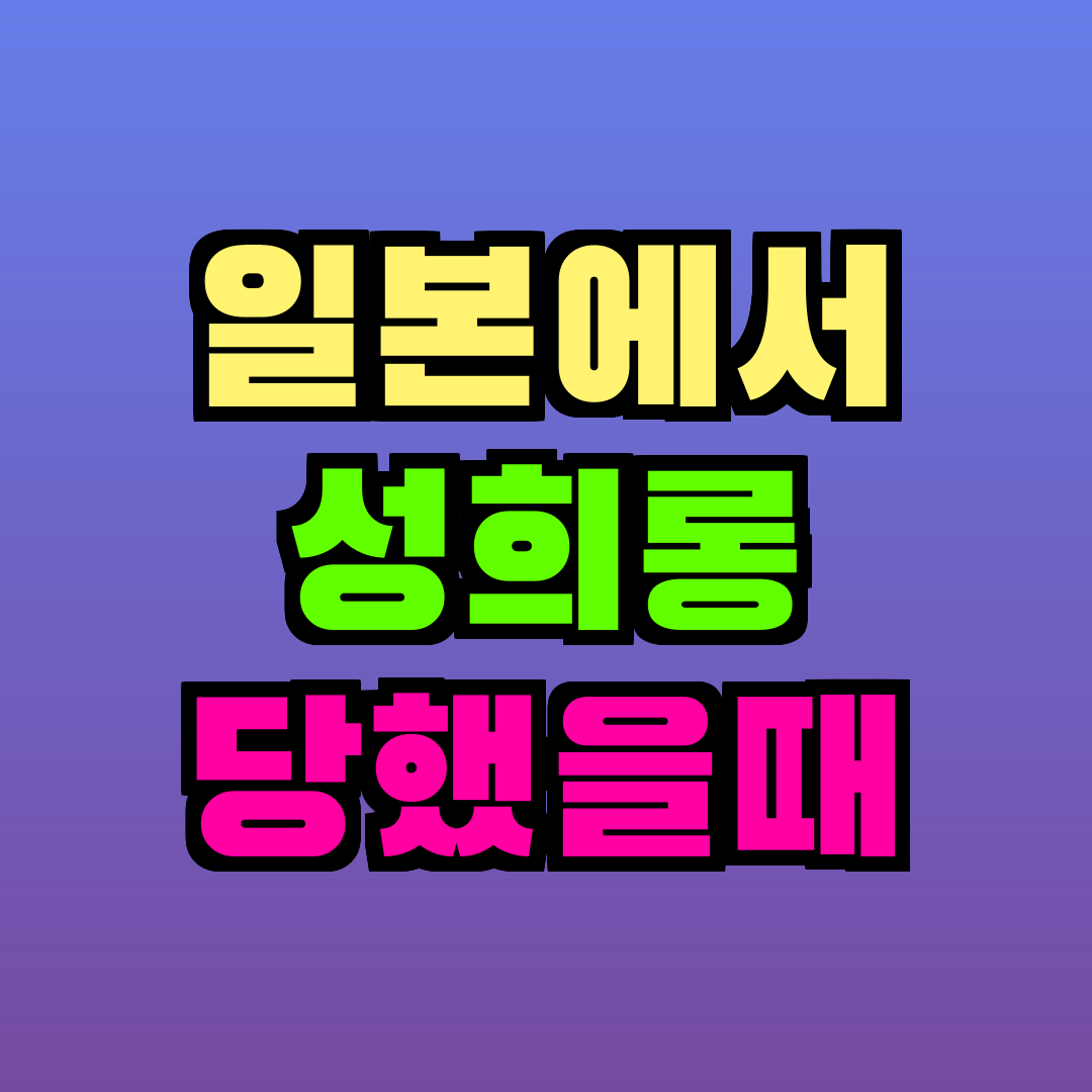 일본에서 성희롱 당했을때