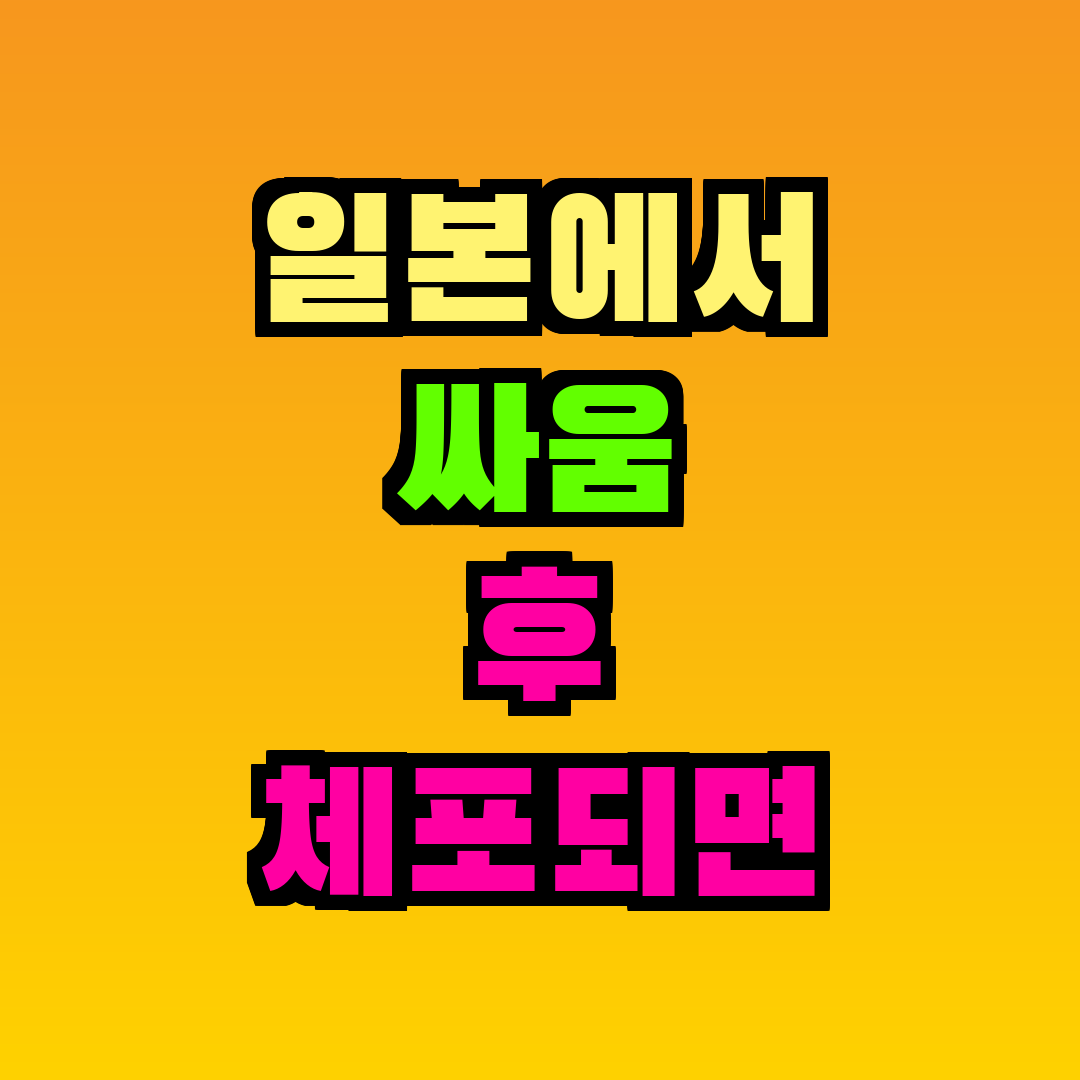 일본에서 싸움 후 체포되면