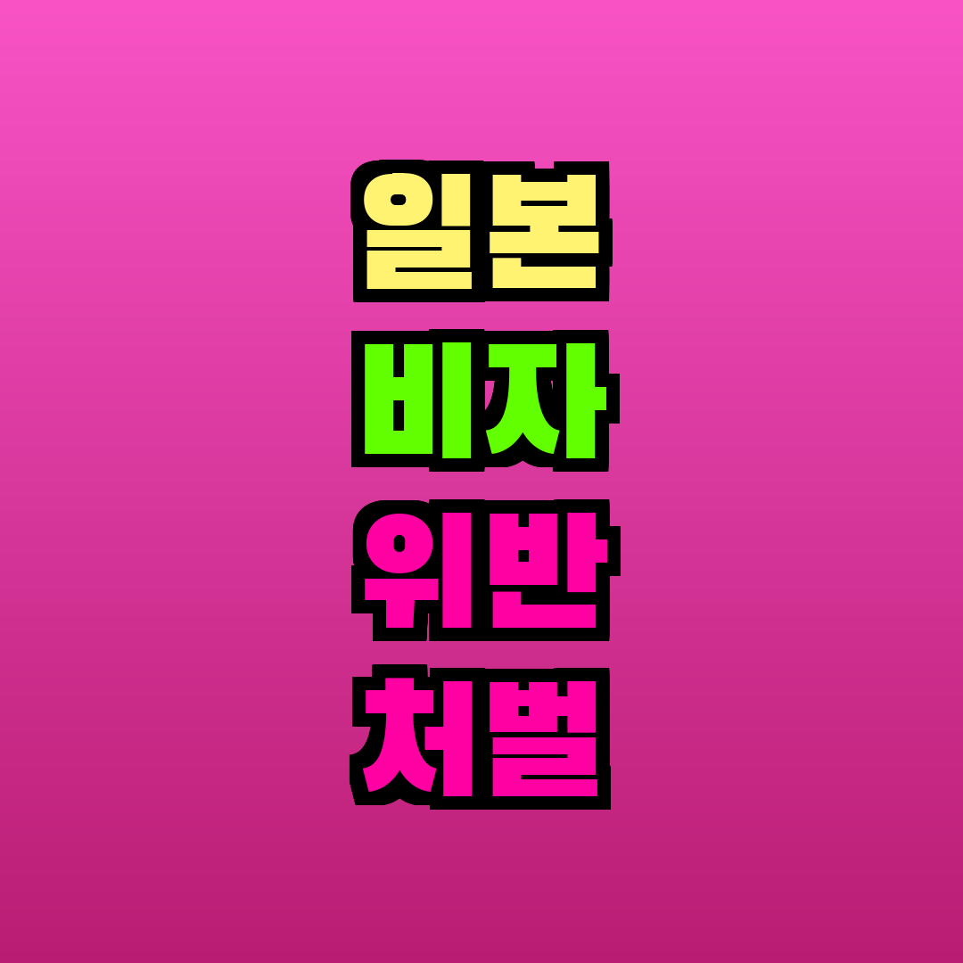 일본 비자 위반 처벌