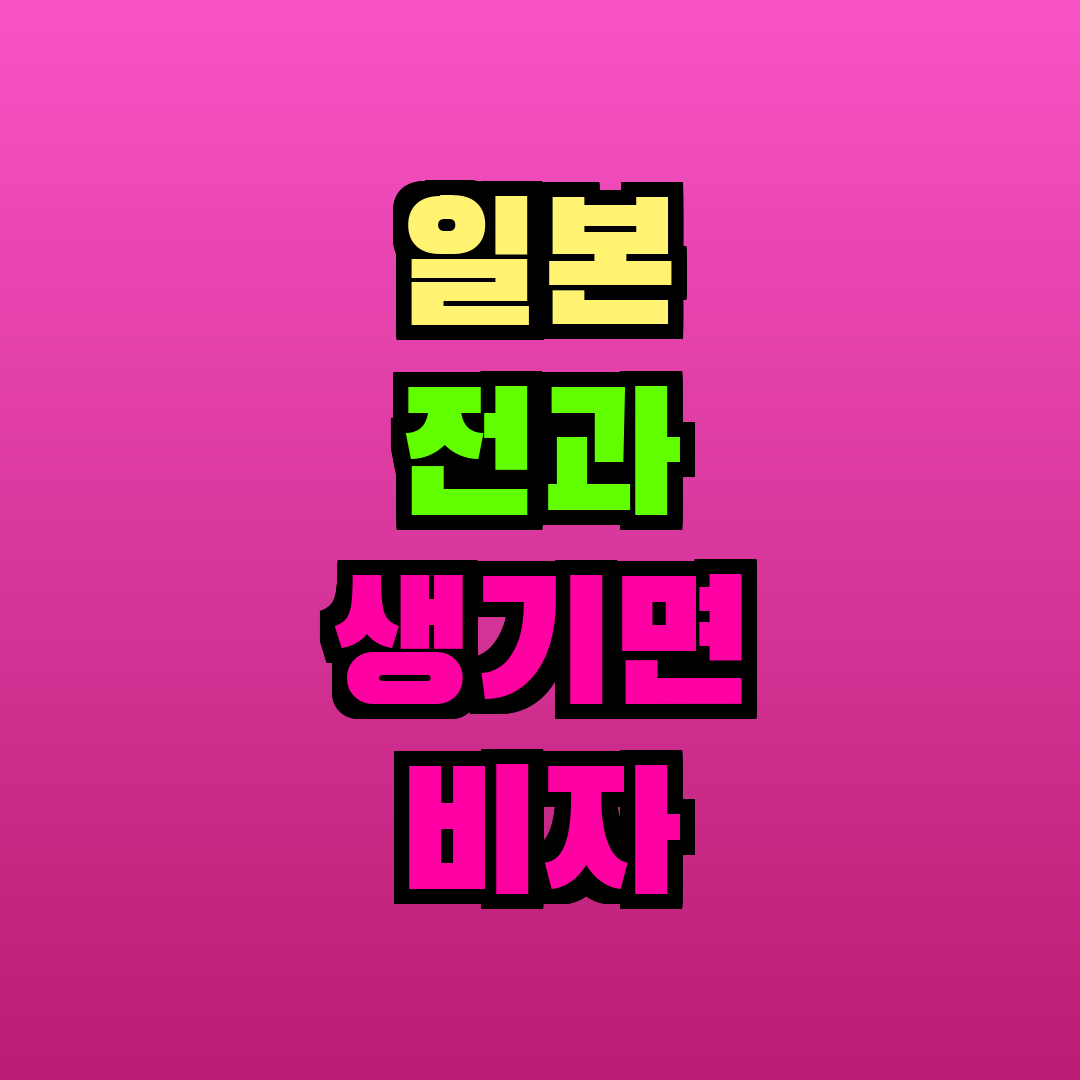 일본 전과 생기면 비자 영향