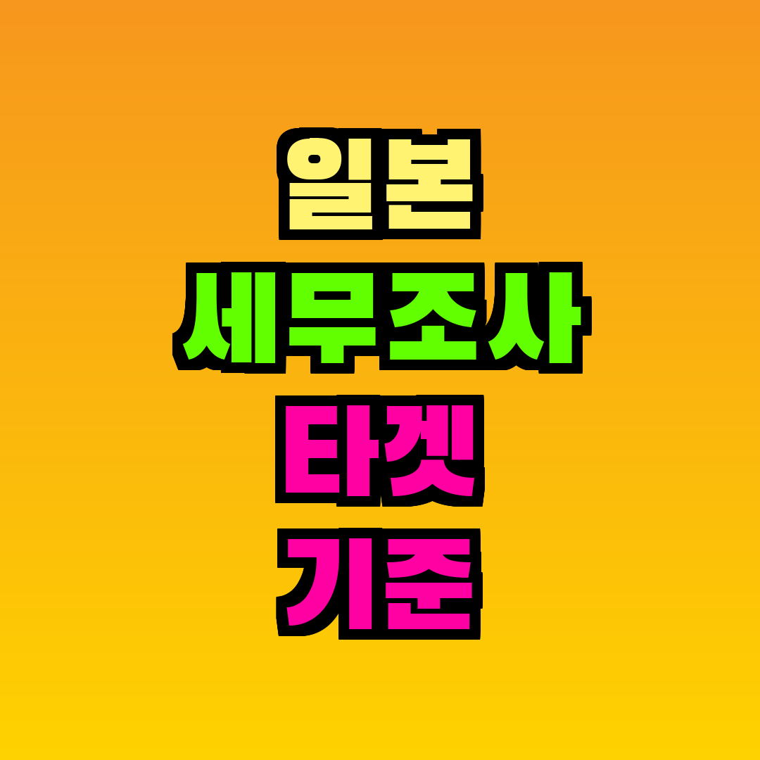 일본 세무조사 타겟 기준