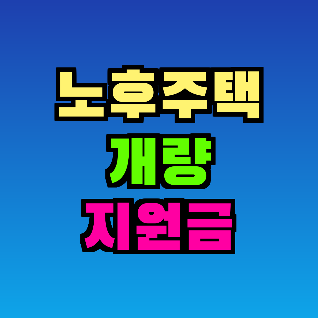 노후주택 개량 지원금