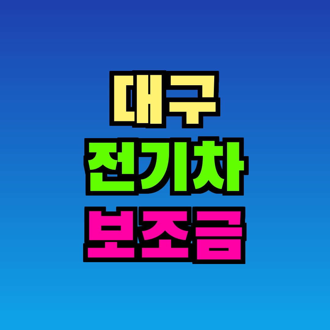 대구 전기차 보조금