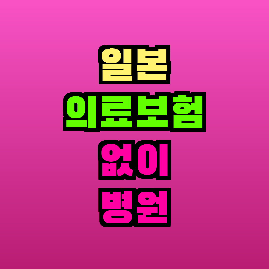 일본 의료보험 없이 병원