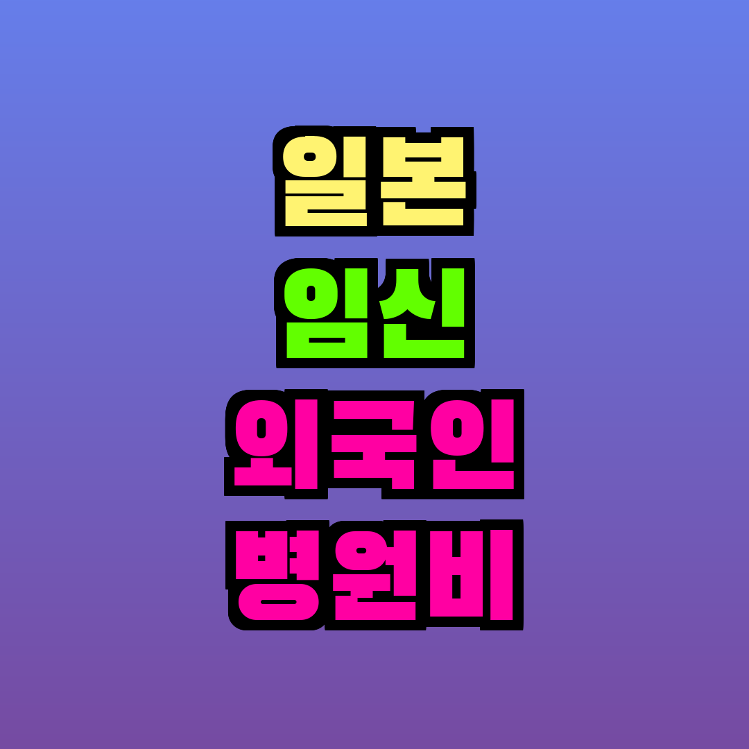 일본 임신 외국인 병원비