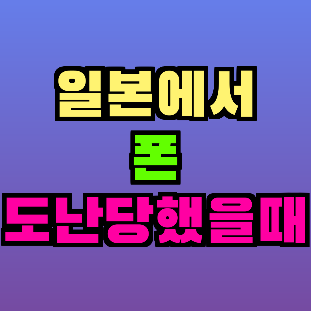 일본에서 폰 도난당했을때
