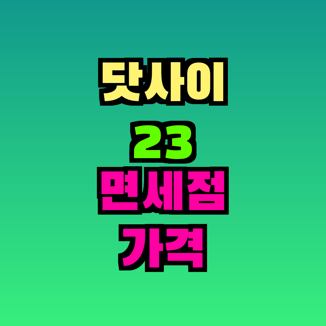 닷사이 23 면세점 가격