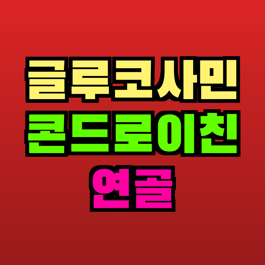 글루코사민 콘드로이친 연골 추천