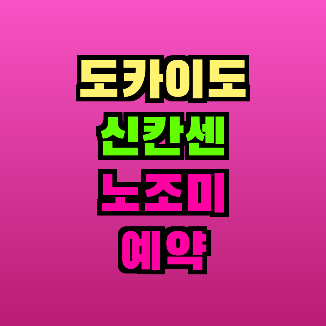 도카이도 신칸센 노조미 예약 팁