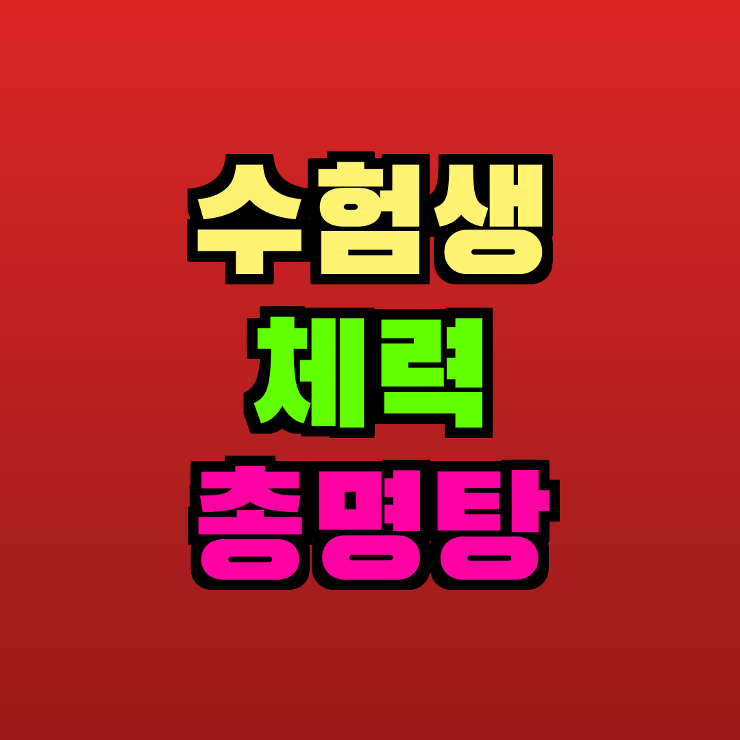 수험생 체력 총명탕 추천