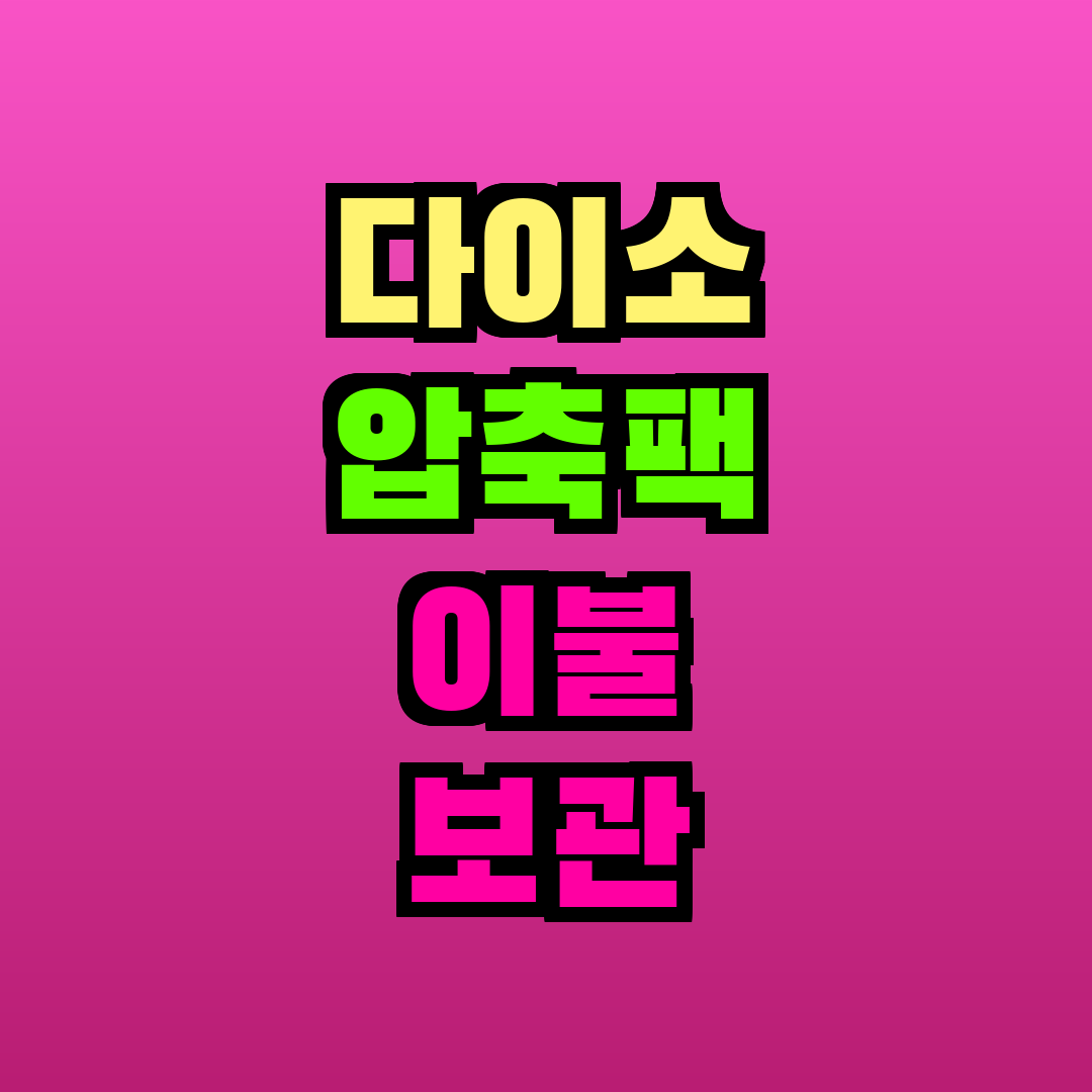 다이소 압축팩 이불 보관